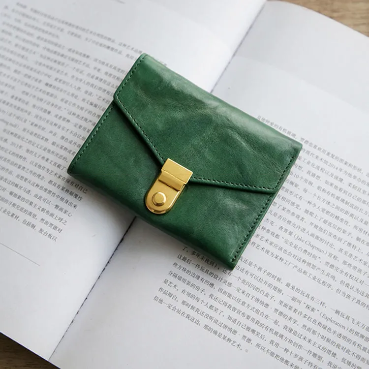 Womens Leather Bifold Wallet Small Leather Wallet