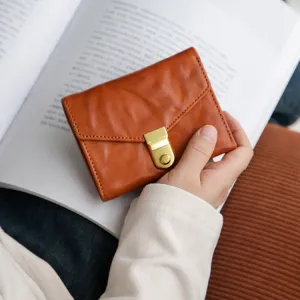 Womens Leather Bifold Wallet Small Leather Wallet