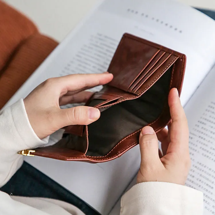 Womens Leather Bifold Wallet Small Leather Wallet