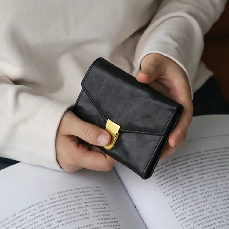 Womens Leather Bifold Wallet Small Leather Wallet