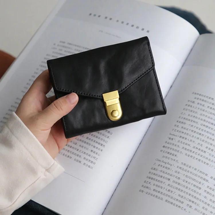 Womens Leather Bifold Wallet Small Leather Wallet