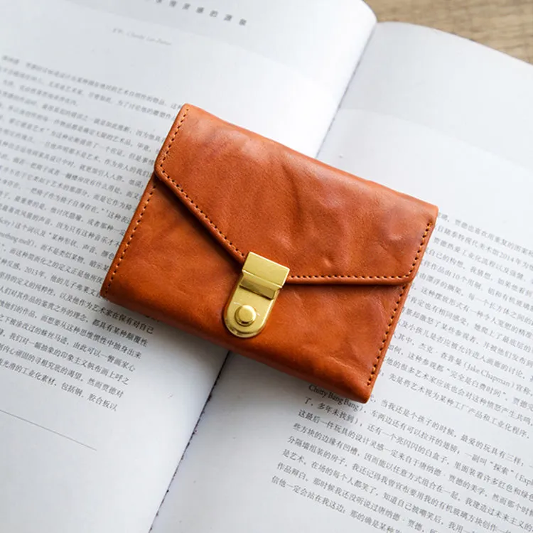 Womens Leather Bifold Wallet Small Leather Wallet