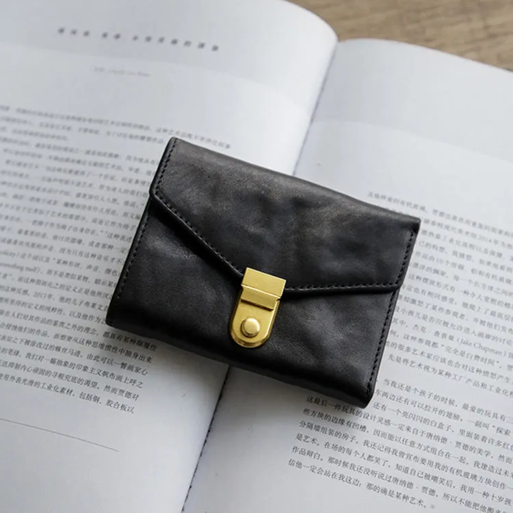 Womens Leather Bifold Wallet Small Leather Wallet