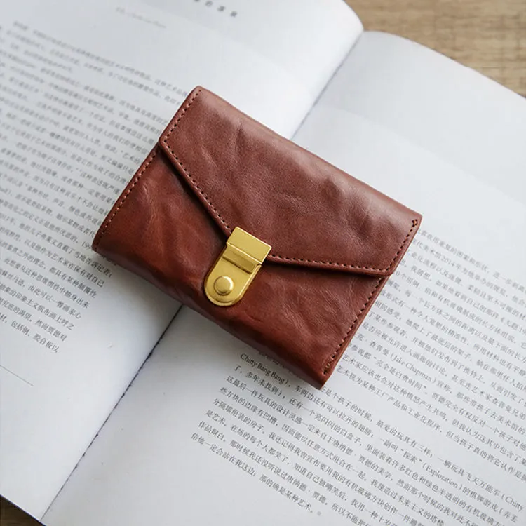 Womens Leather Bifold Wallet Small Leather Wallet