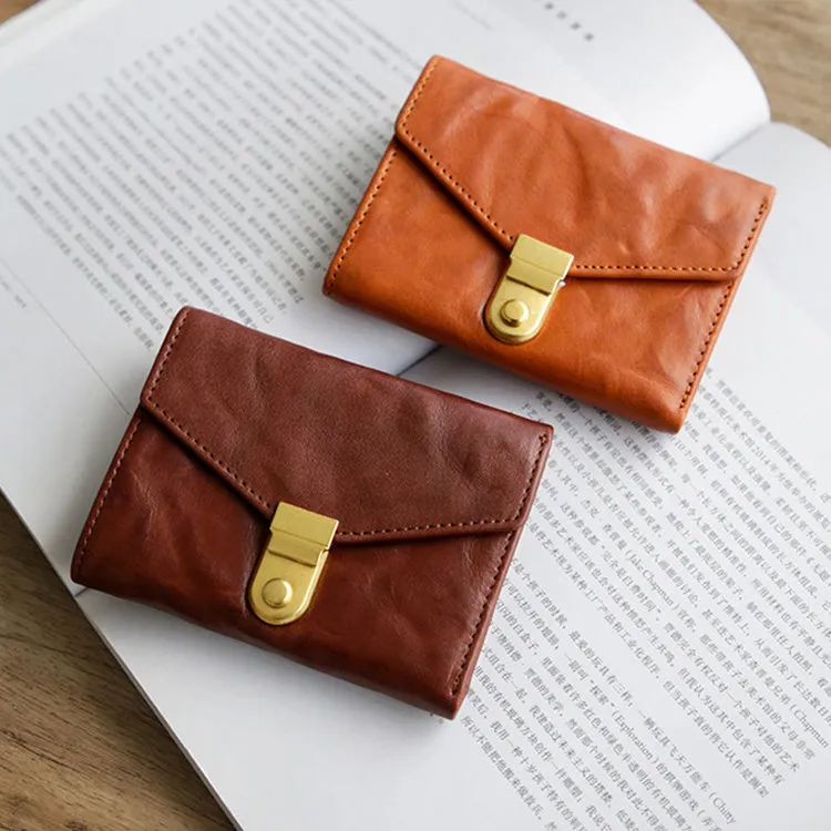 Womens Leather Bifold Wallet Small Leather Wallet