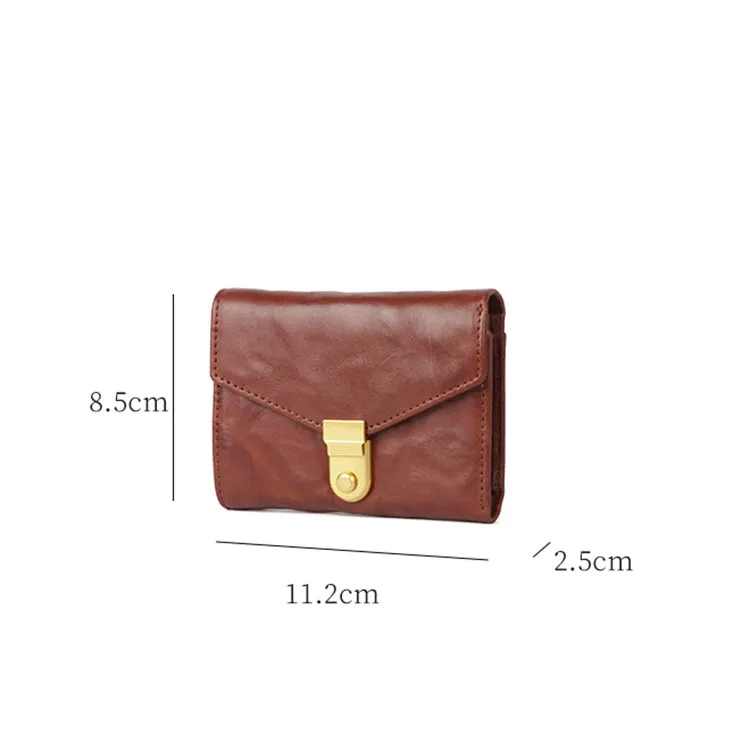 Womens Leather Bifold Wallet Small Leather Wallet