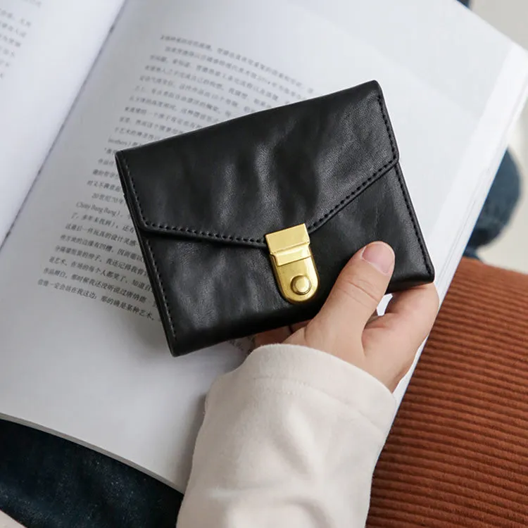 Womens Leather Bifold Wallet Small Leather Wallet