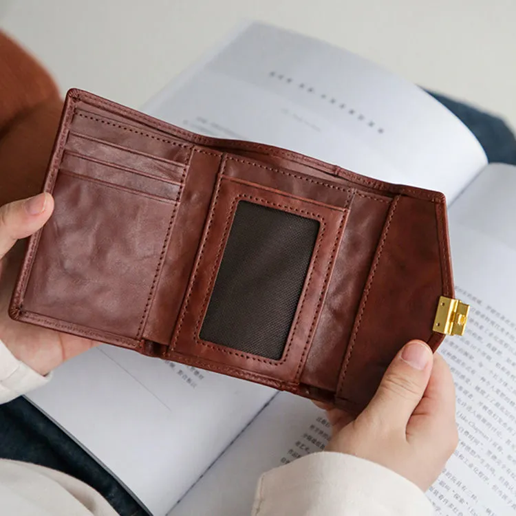 Womens Leather Bifold Wallet Small Leather Wallet