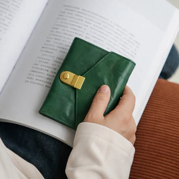 Womens Leather Bifold Wallet Small Leather Wallet